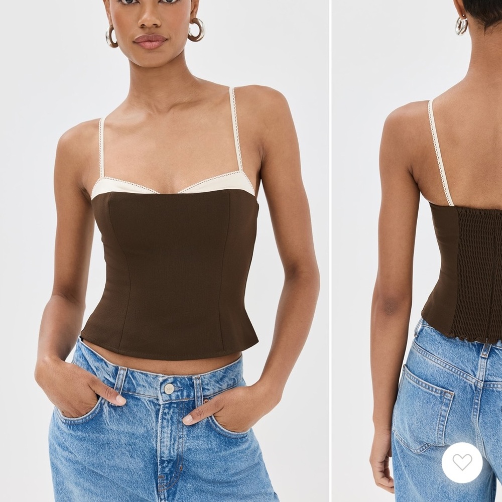 Reformation Brown and Cream Top